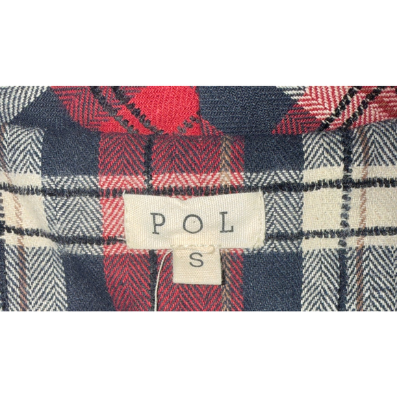 Women's POL Plaid Flannel Quilted Jacket S Red Black - Picture 3 of 6